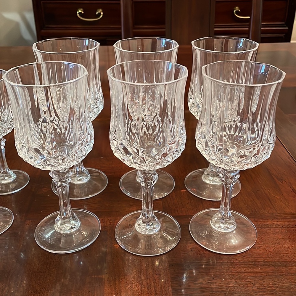 8 oz Cristal D'Arques Wine Glasses Crystal Bar Dinner Glasses Set of 6